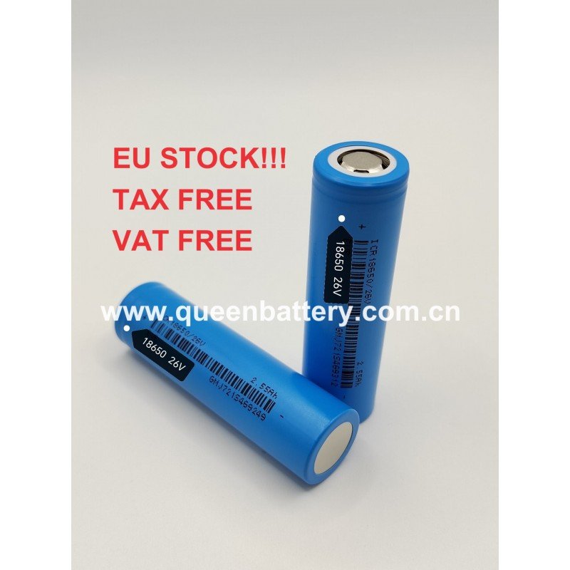 (EU STOCK!!)EVE 18650 INR18650/26V 26V ICR18650/26V 2600mah 7A 7.5A 3.6V li-ion battery cell